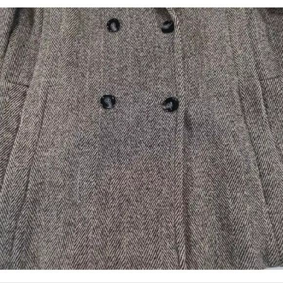 Vintage Noble Fashions Herringbone Jacket Women LG Double Breasted Wool Blend - Picture 4 of 14